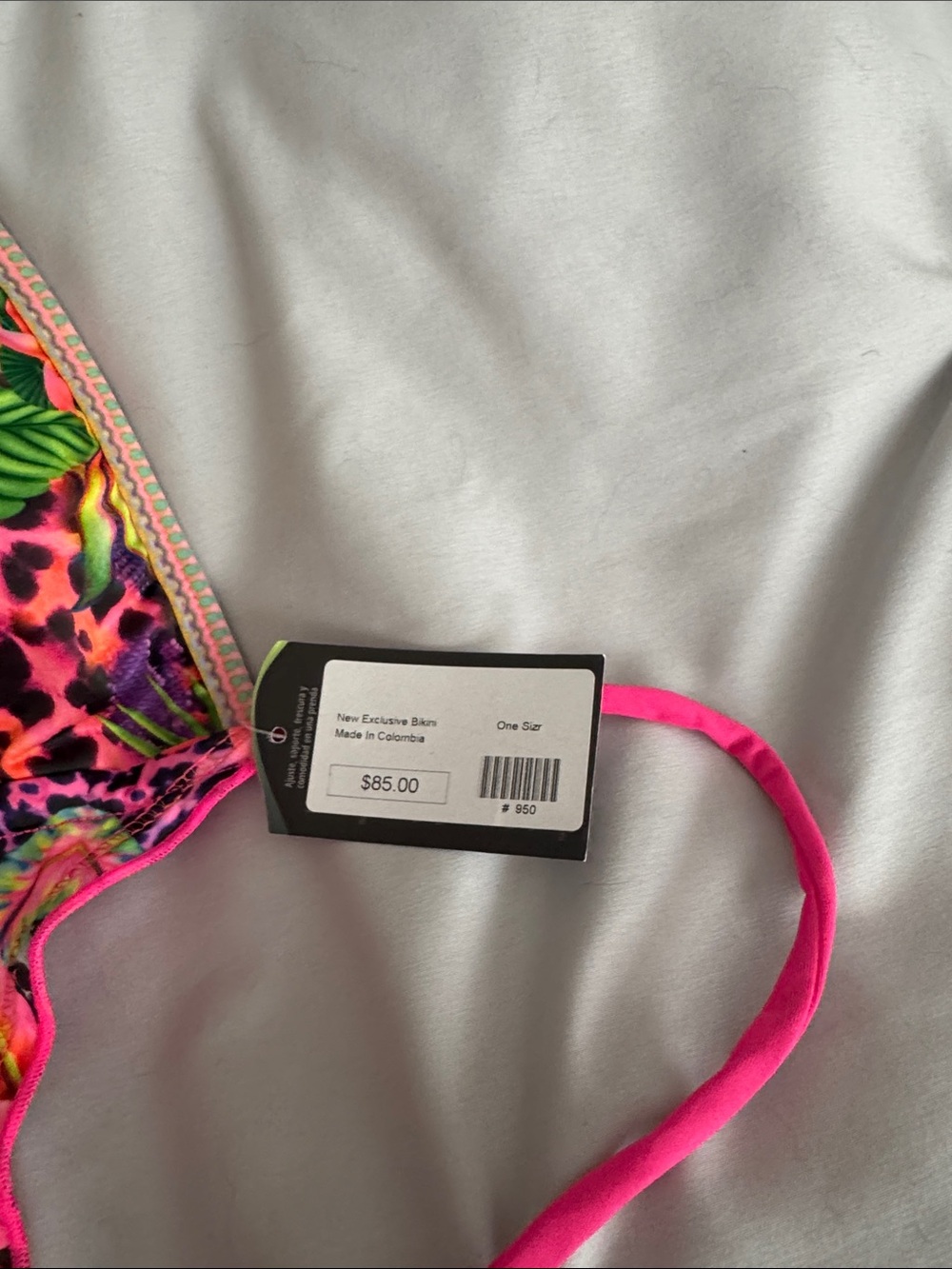 Bright Pink Tropical Print One-Piece Swimsuit - Picture 4 of 10